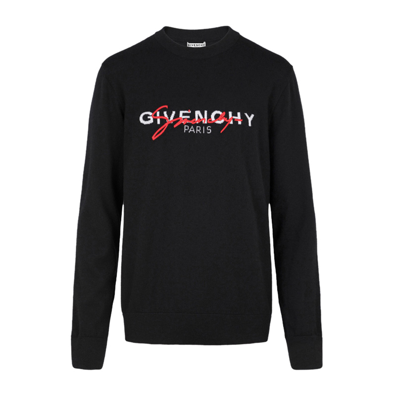 Givenchy 纪梵希 男士黑色字母印花圆领套头运动衫