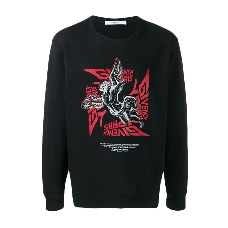 Givenchy 纪梵希 男装天使logo印花圆领长袖休闲卫衣运动衫