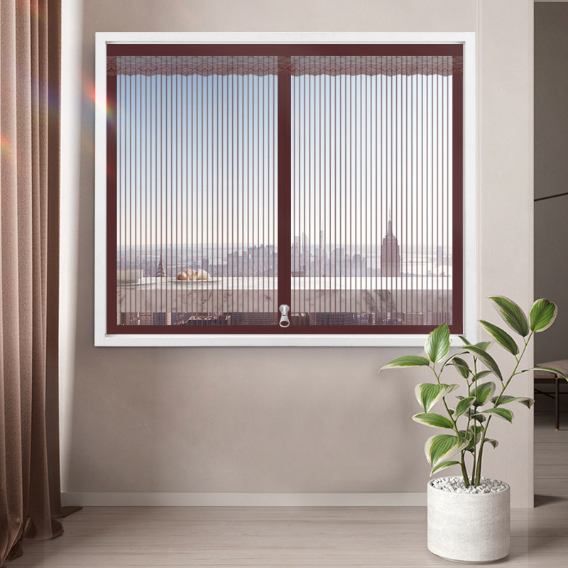 金刚网防蚊纱窗自粘式纱网家用窗纱网自装隐形沙窗窗户磁吸纱窗帘