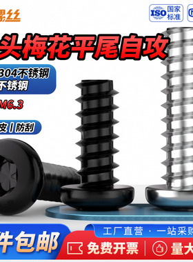 JS304不锈钢盘头梅花平尾自攻螺丝钉圆头内梅花快牙M2M2.9M4-M6.3