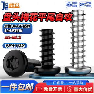 JS304不锈钢盘头梅花平尾自攻螺丝钉圆头内梅花快牙M2M2.9M4-M6.3