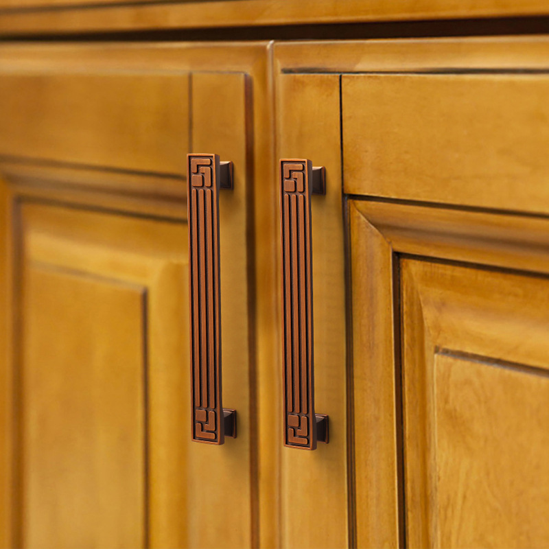 中式拉手橱柜单孔复古门抽屉衣柜新中式柜门手柄仿古咖啡色把手