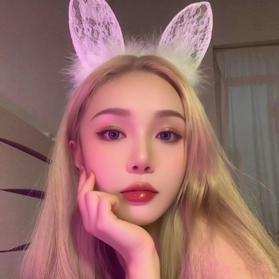 韩国可爱蕾丝猫耳发箍女网红洗脸