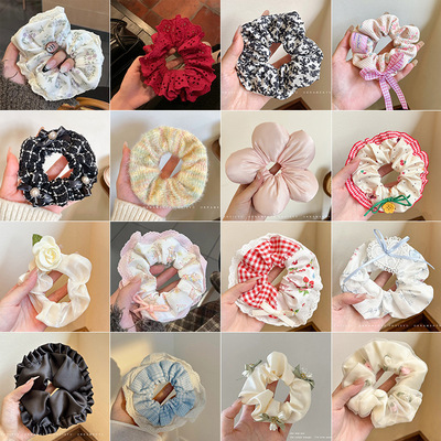 韩系蝴蝶结蕾丝飘带发圈