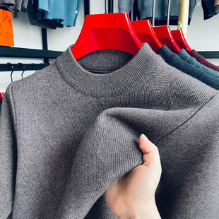 2025秋冬装羊毛衫男款冬季半高领双股加厚毛衣高端中年男士羊绒衫