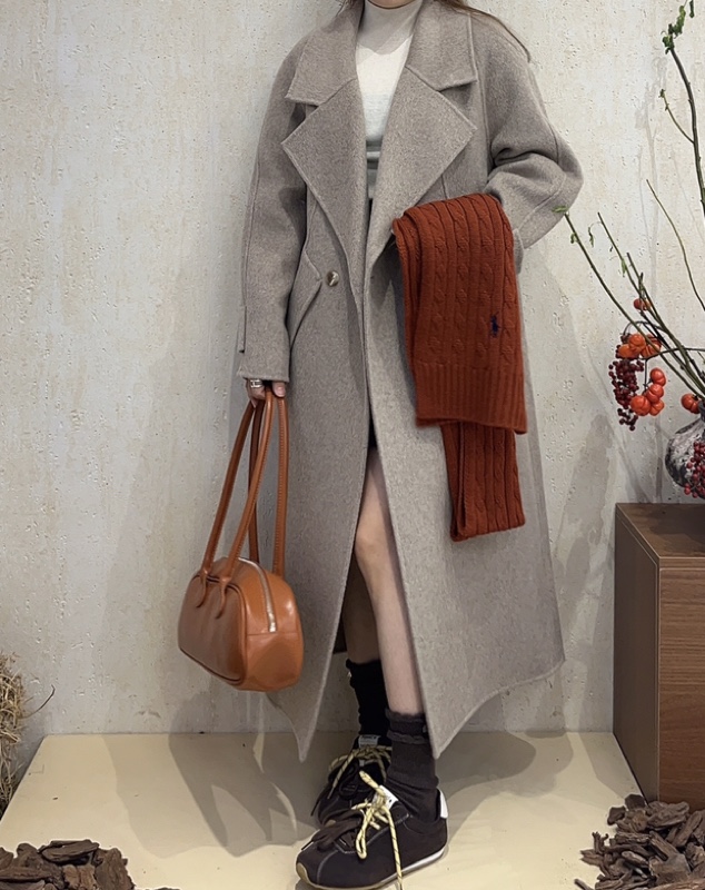 2025秋冬新款双面羊毛大衣女中长款宽松显瘦羊绒大衣