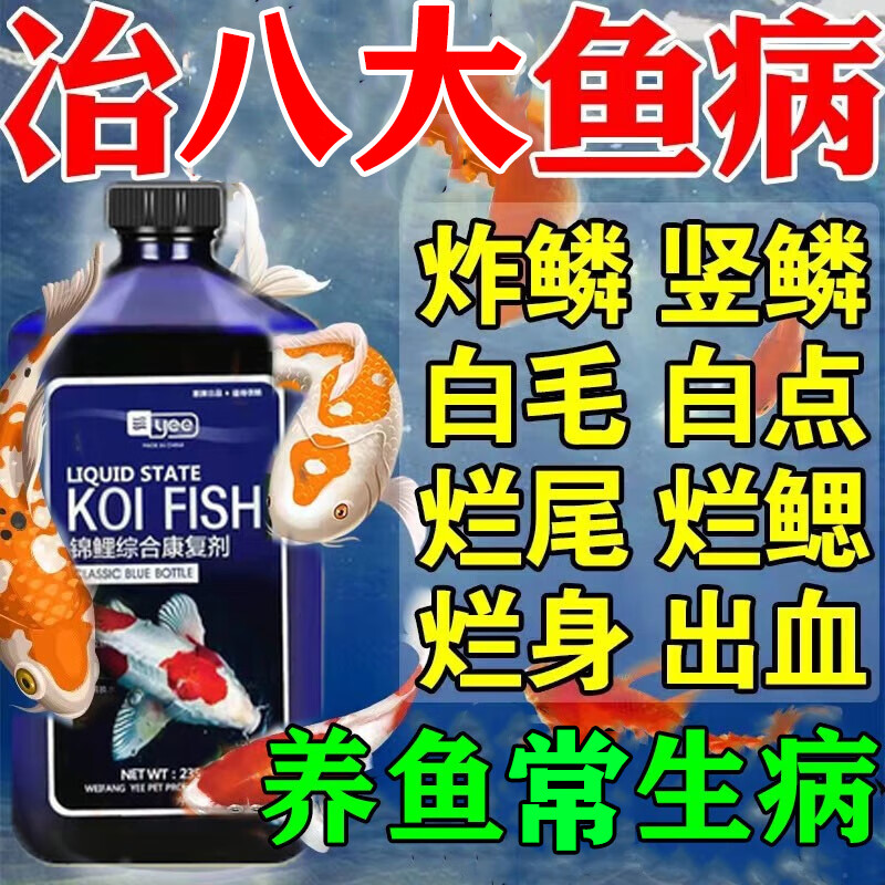 锦鲤鱼专用药烂身烂尾烂鳍杀菌