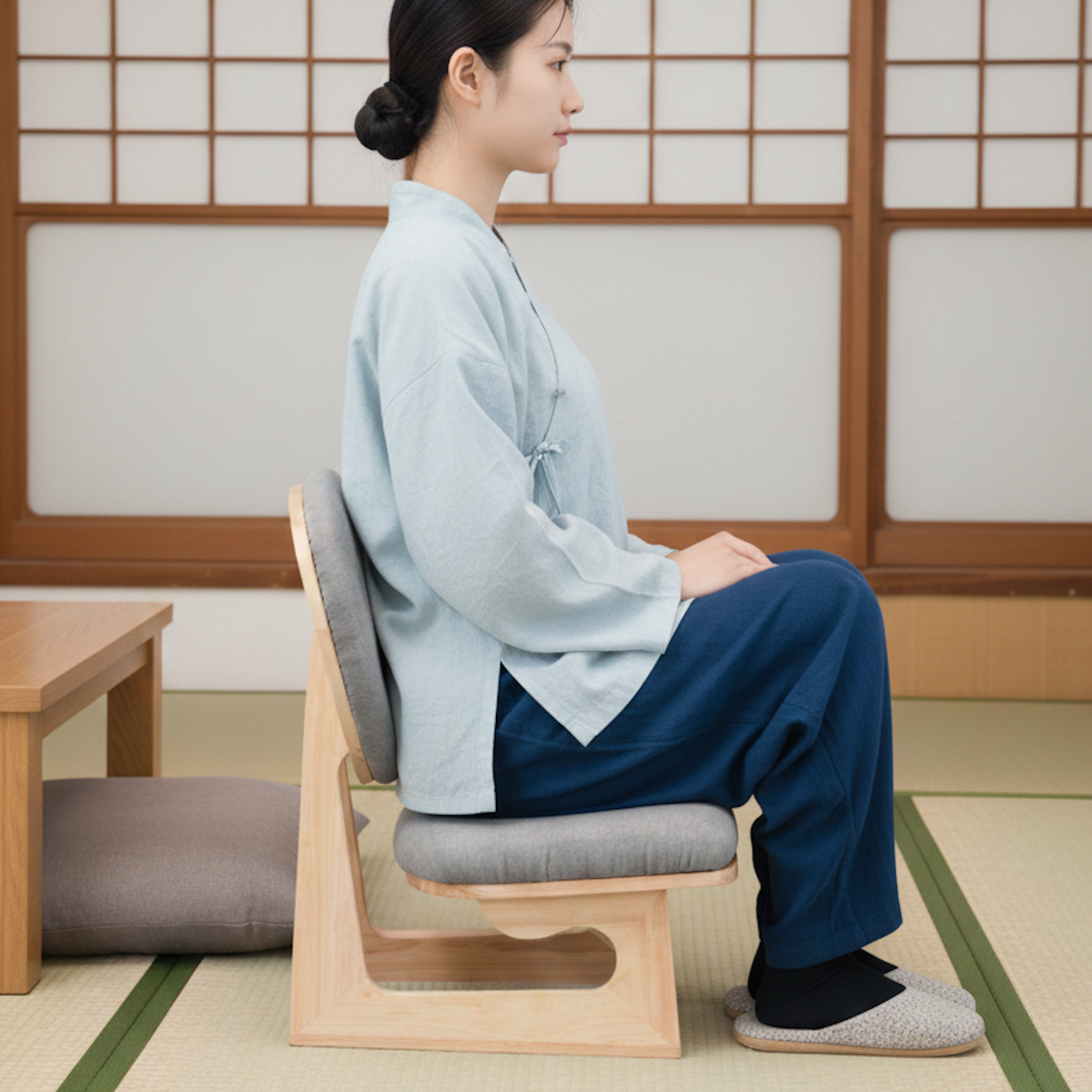 日式凳子榻榻米椅子座椅和式椅飘窗椅懒人床上靠背椅茶室地台矮椅