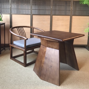 高60cm矮茶桌阳台茶桌椅组合实木家用新中式禅意小型方桌泡茶台