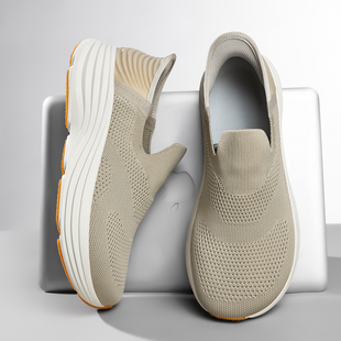 安能玛宽脚健步男鞋 一脚蹬拇指外翻宽头宽松加肥加宽厚底宽楦运动