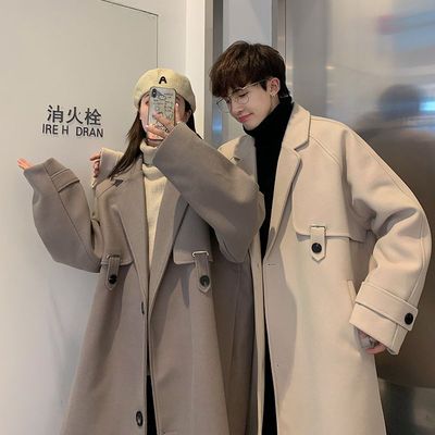 情侣装秋冬装中长款毛呢