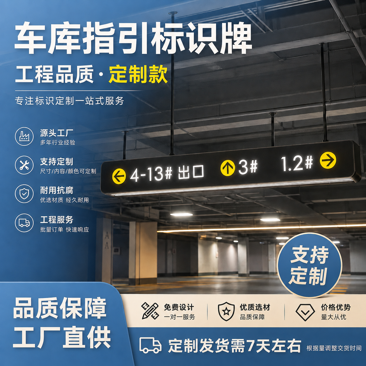 户外停车场标识商场园区停车场指引牌小区车库指示牌定制