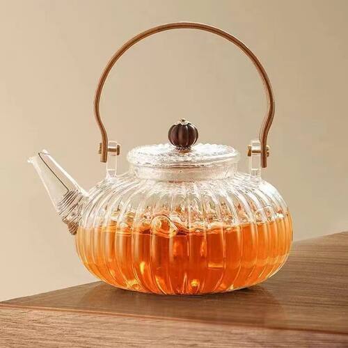 南瓜壶煮茶高硼硅玻璃煮茶器提梁泡茶壶过滤家用高硼硅玻璃煮茶壶