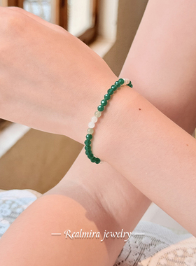 JINYU绿玛瑙天然淡水珍珠手串