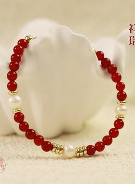 JINYU本命年红玛瑙手串转运珠
