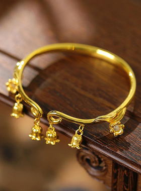 铃兰手镯金店同款开口镯子手饰女