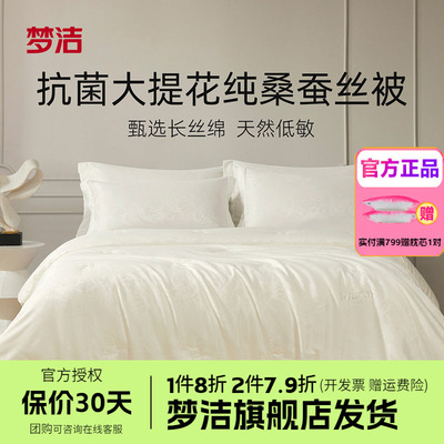 梦洁家纺蚕丝被二合一子母夏被春秋被空调被冬被2.48x248被芯轻氧