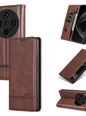 适用OPPO Findx8Ultra手机壳OPPOFindx8Ultra翻盖防摔PKH120全包牛纹皮套磁吸复古插卡带盖高档商务外壳钱包