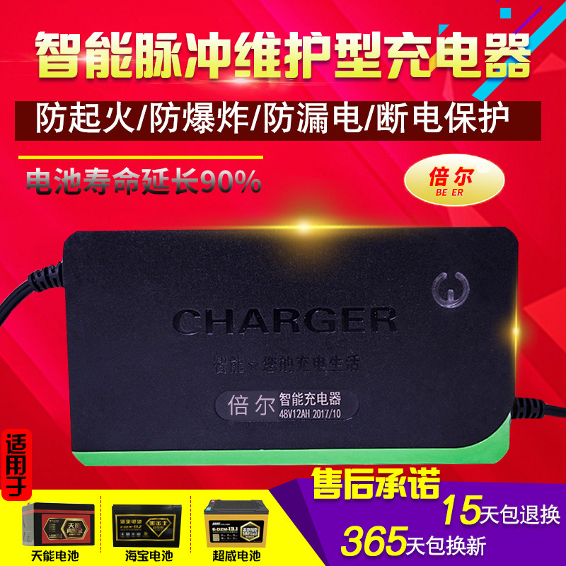 电动车电瓶充电器48V12AH20安60V72伏雅迪爱玛超威电车三轮车通用