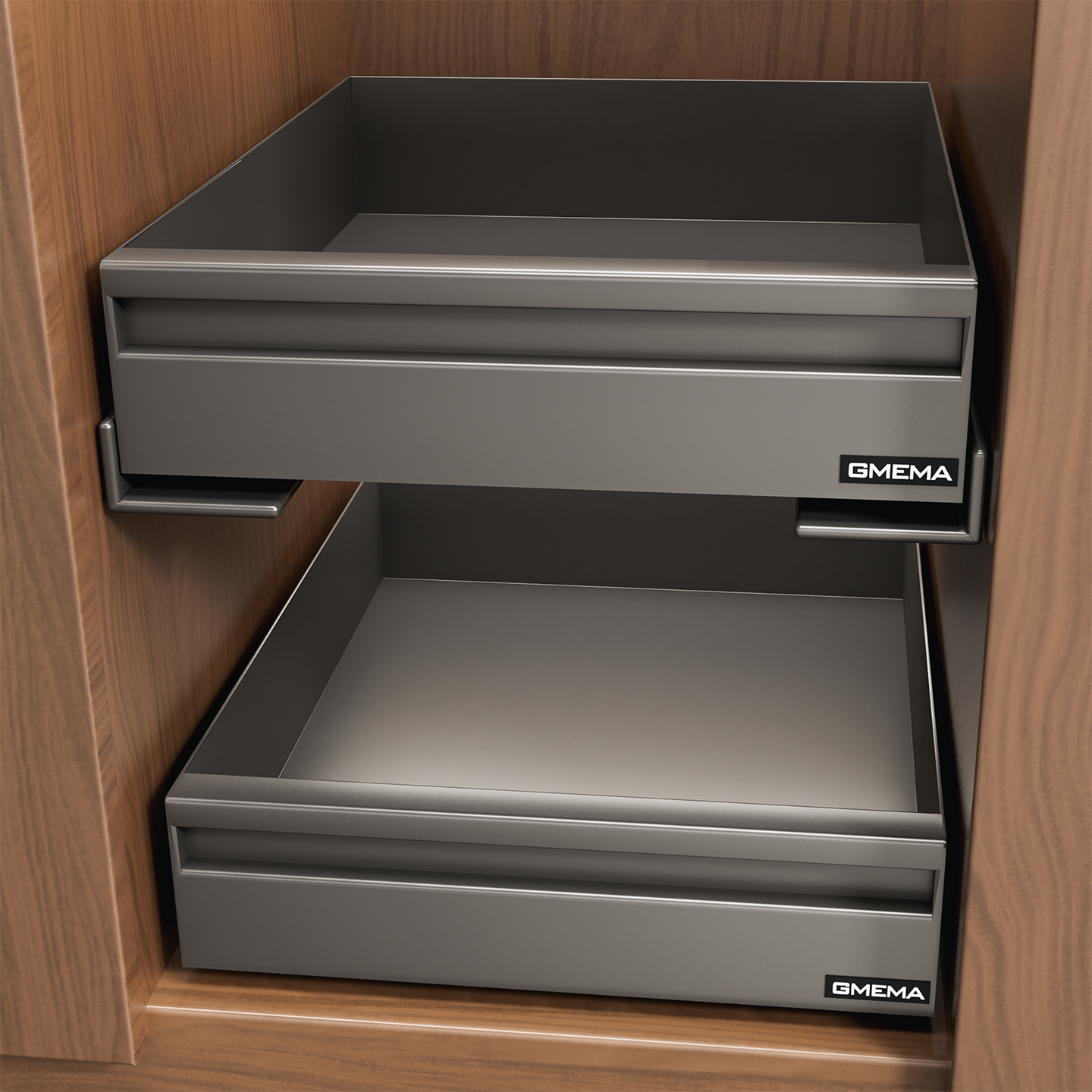 厨房抽拉式置物架橱柜内抽屉式拉篮下水槽橱柜拉篮抽屉式调料收纳