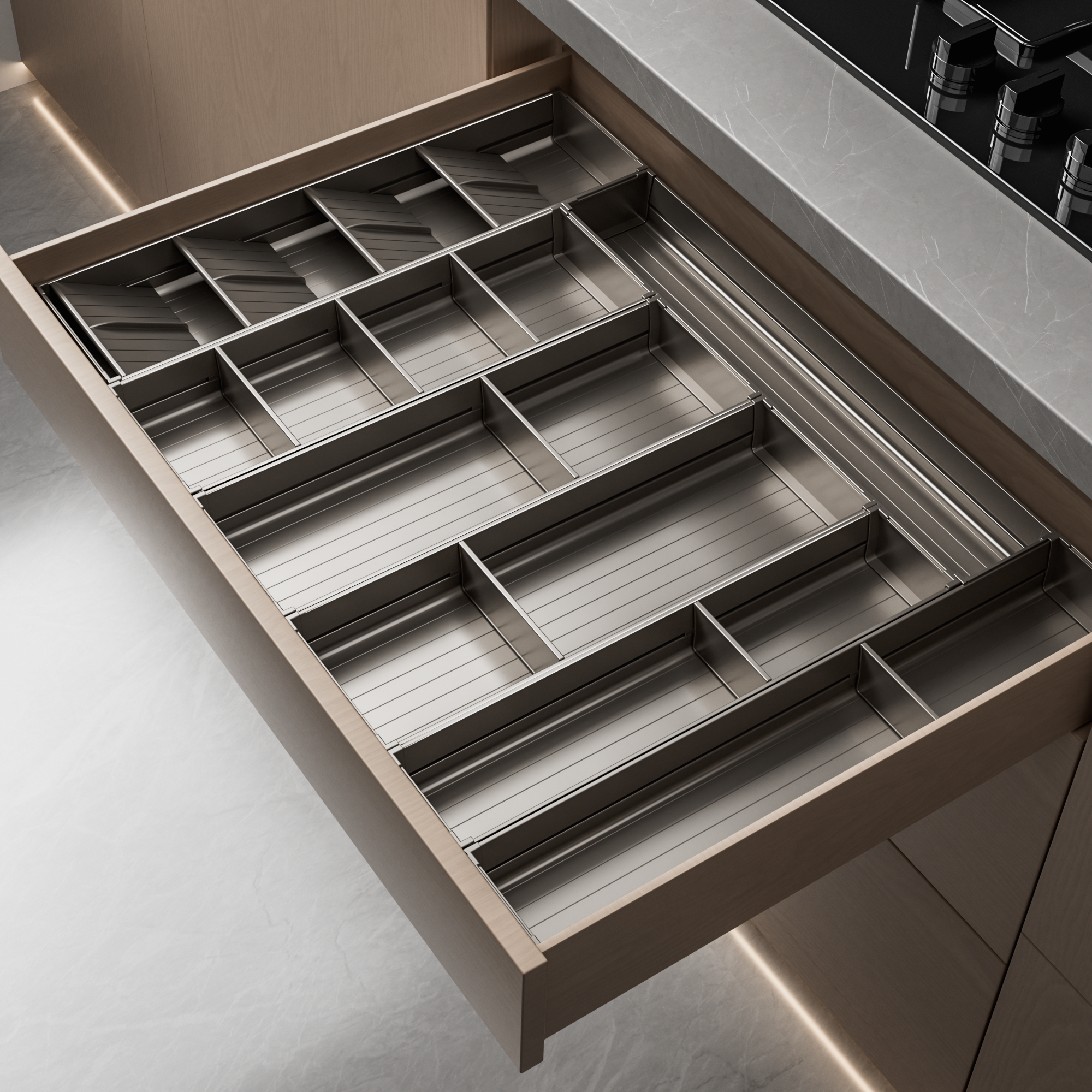 厨房抽屉收纳分隔板橱柜内置分格铲子筷子勺子收纳盒装放餐具神器,厨房/烹饪用具,厨房置物架/置物柜/角架,淘宝优惠券,粉丝福利购,淘宝优惠卷