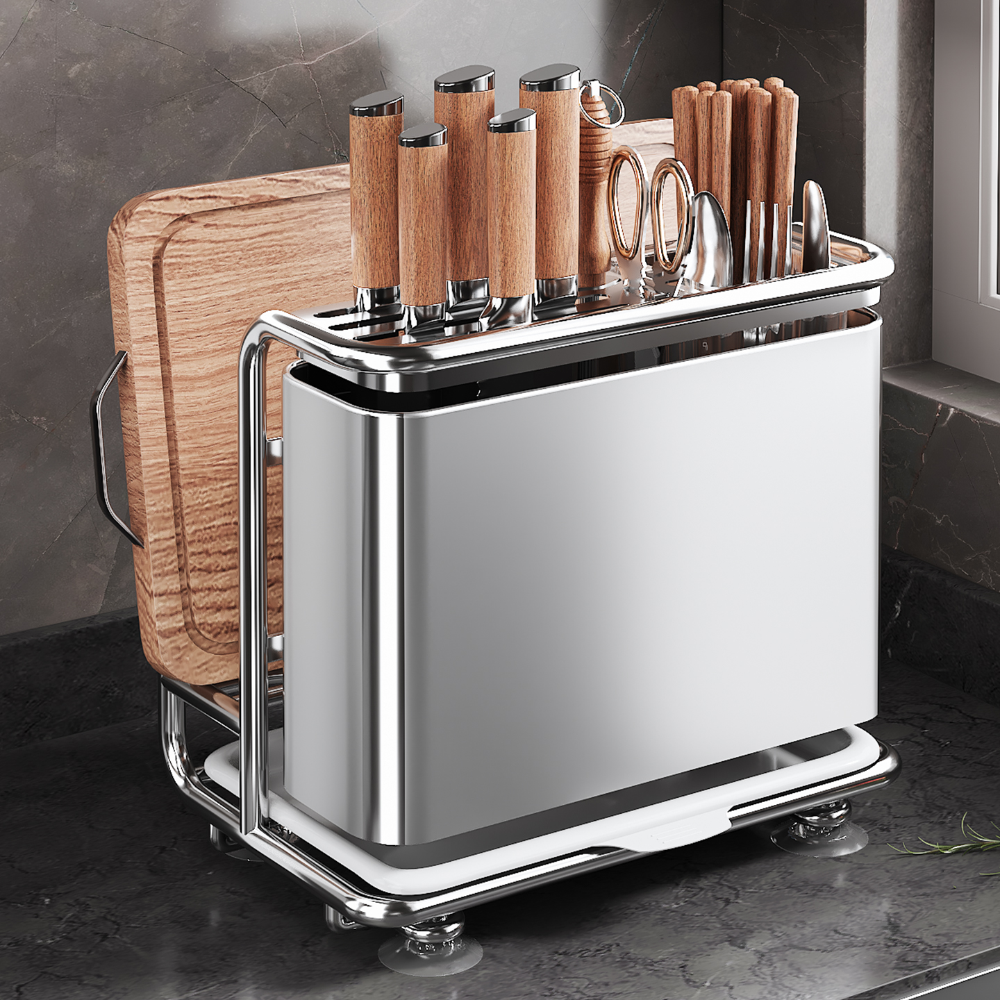 【不锈钢】厨房刀架置物架