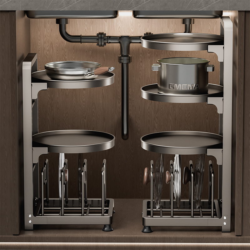 厨房多层锅具锅盖收纳架