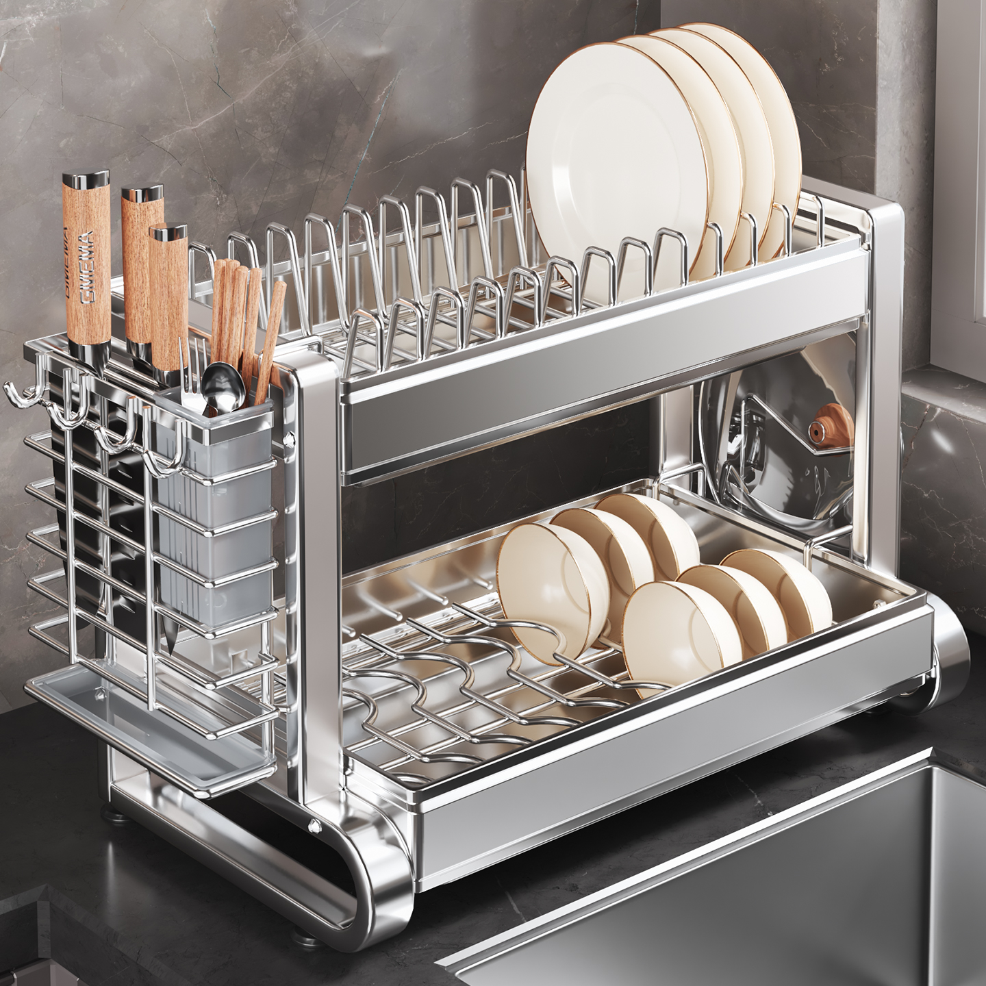 【304不锈钢】沥水碗架