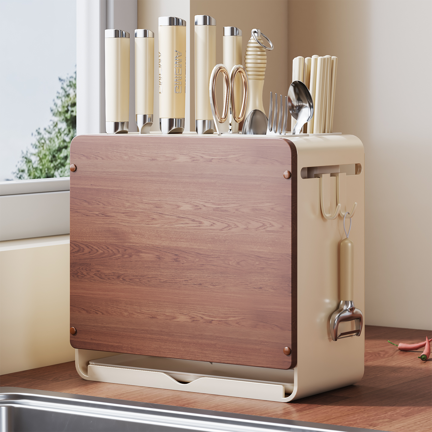 中古风厨房刀架置物架