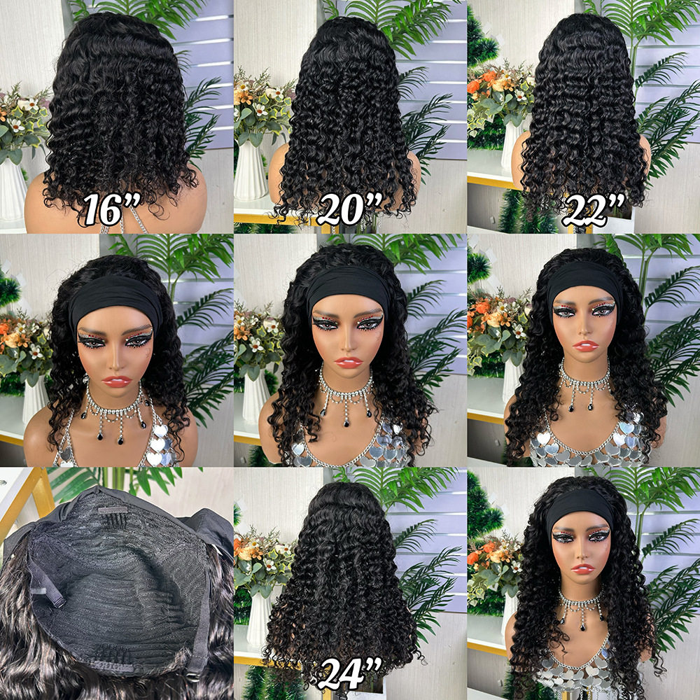非洲假发 100% human hair nature wig 前蕾丝真人假发发带water