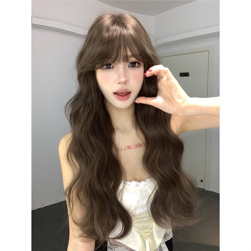 束朵同款假发女长卷发齐刘海水波