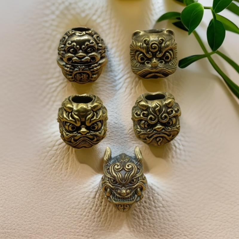 复古黄铜醒狮系列刀坠挂件