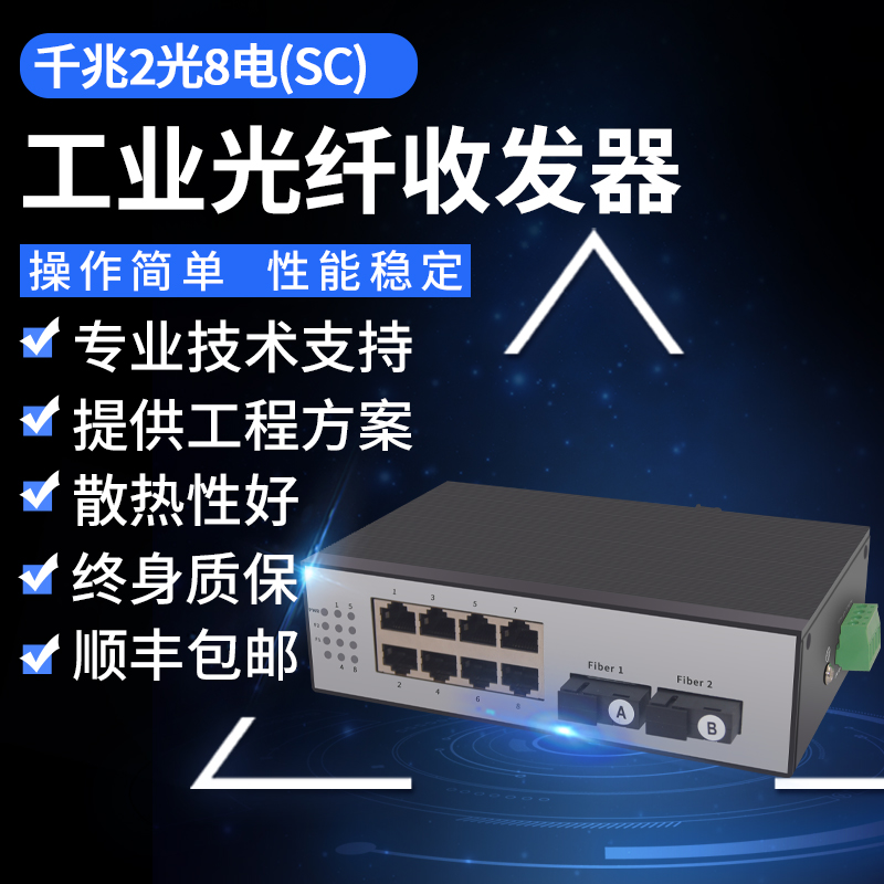 工业级导轨光纤收发器