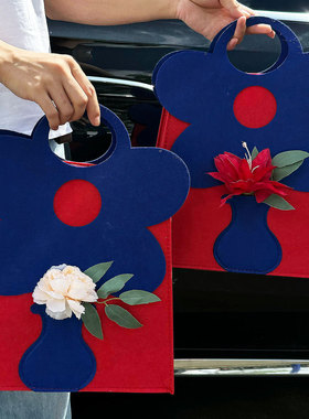 备婚清单~伴娘伴手礼盒子伴娘高级感毛毡手提袋结婚订婚送宾客