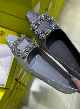 -Kamp-K2025年新款平跟小单鞋女韩版真皮水钻套脚浅口百搭舒适