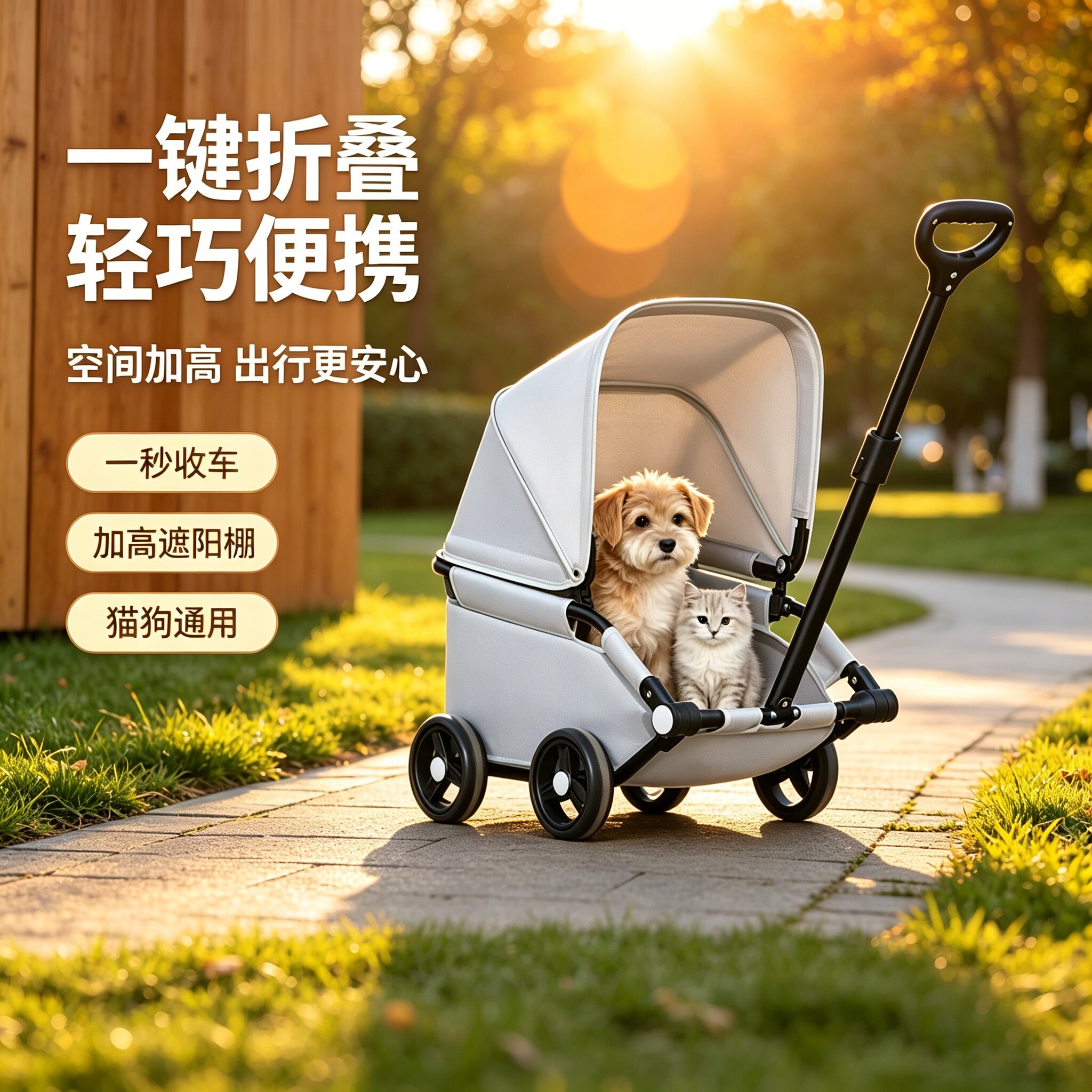 宠物推车狗狗中小型犬猫咪手推车