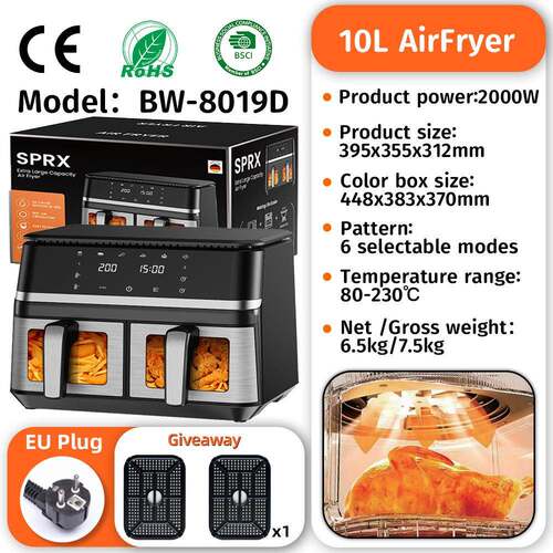跨境12L大容量多功能家用可视款空气炸锅全自动电烤箱Air fryer