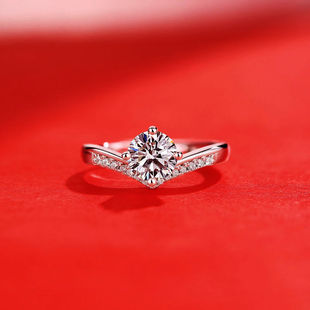 纯银莫桑石钻戒子女开口食指无名指学生日韩时尚ins尾戒超闪简约