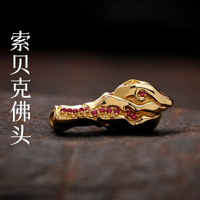 索贝克佛头三通点钻镶嵌版108百香籽手串文玩diy单品配饰