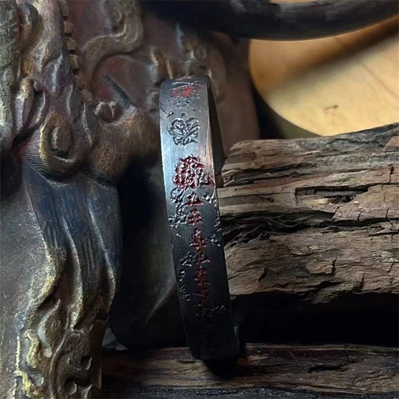 原创民族文化手工錾刻手镯道系青年复古高级感小众手环男生礼物