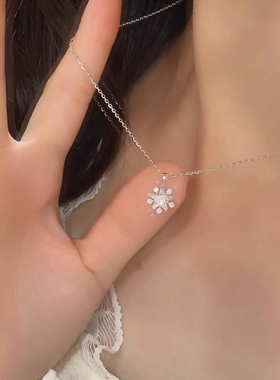 新款雪花项链女款高级感轻奢小众设计感锁骨链生日礼物送女友闺蜜