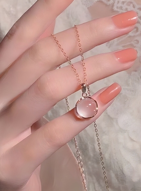2025新款白玉髓项链女ins小众气质甜美温柔少女心髓锁骨链送礼物