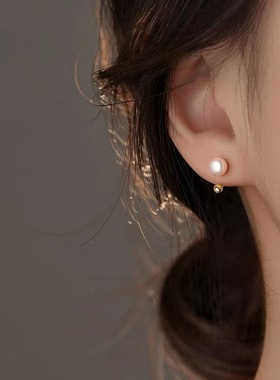 珍珠耳钉2025新款爆款925纯银针女轻奢小众耳饰高级感耳环冷淡风
