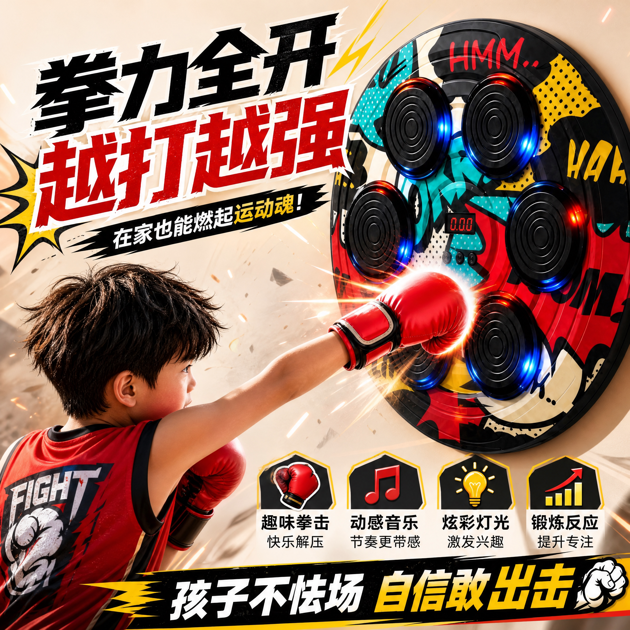 儿童玩具】儿童智能拳击机家用靶
