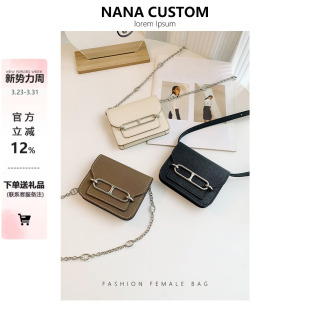 高级感mini猪鼻子小包康康包单肩斜挎链条包小众设计真皮小方包女