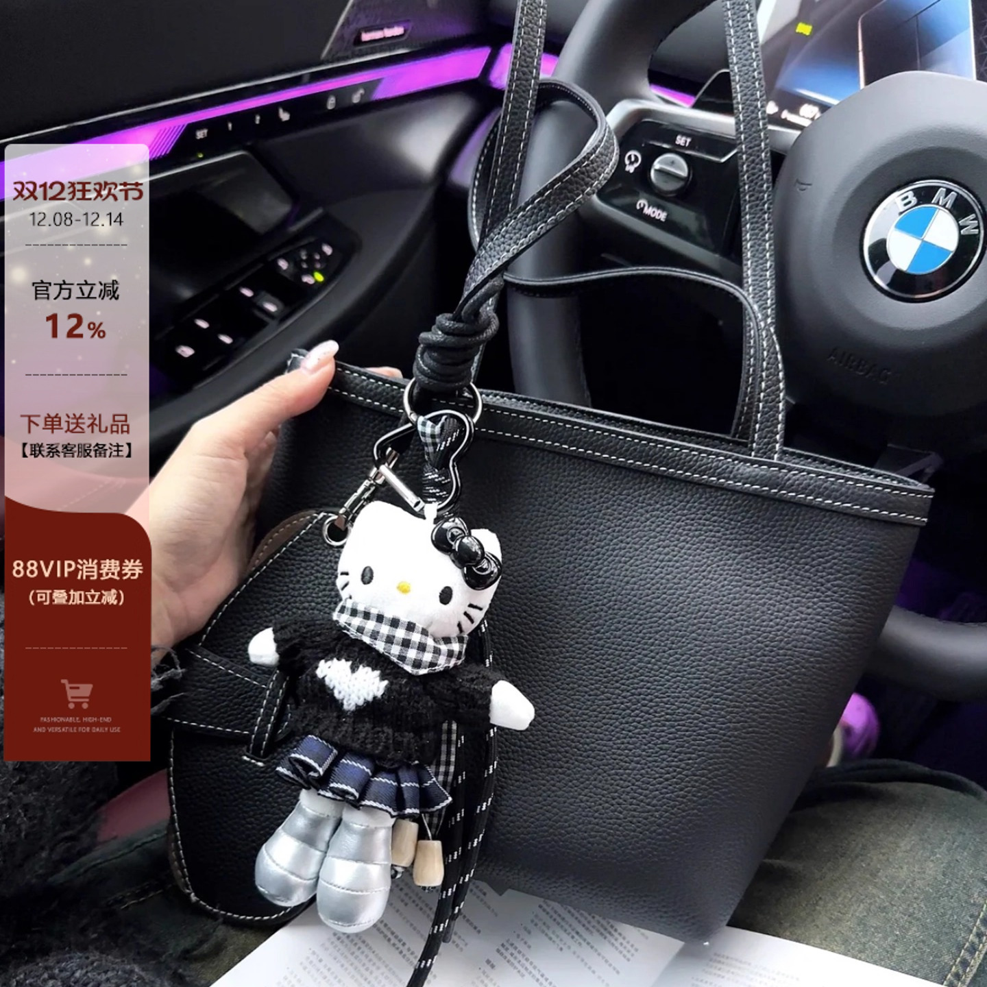 头层牛皮简约百搭水桶包女大容量