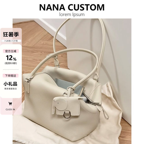 头层togo牛皮保龄球包女托特包