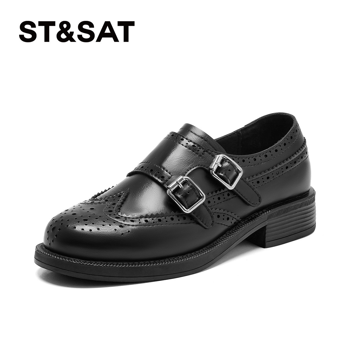 星期六英伦风复布洛克鞋女2026新款春季防滑单鞋黑色一脚蹬乐福鞋,女鞋,乐福鞋（豆豆鞋）,淘宝优惠券,粉丝福利购,淘宝优惠卷