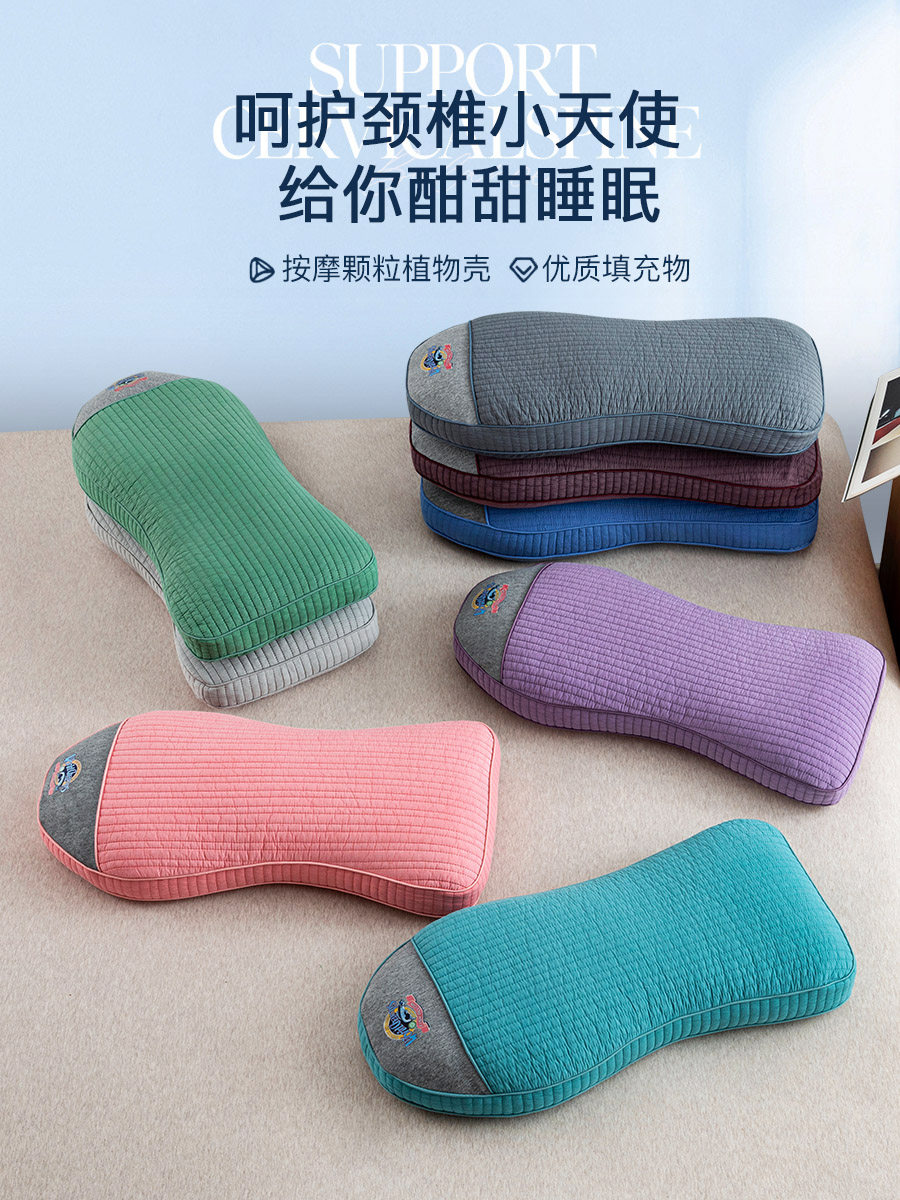 艾洛琳纯荞麦壳枕头单人宿舍硬枕芯带枕套护颈椎荞麦皮助睡眠男女