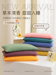 艾洛琳中式覆古长方形荞麦皮枕头护颈椎旅行便携枕荞麦壳枕头小号